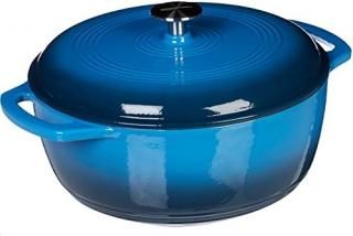 Amazon Basics Enameled Cast Iron Dutch Oven - 6-Quart Blue