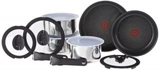 T-fal Ingenio Preference Stainless Steel Cookware Set-Fry Sauce Pans Pots Lids &