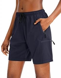 SANTINY Women's Hiking Cargo Shorts Quick Dry Lightweight Summer Shorts for Wome