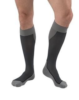 Jobst Sport Knee High Sock-20-30 mmHg-S-Black/Grey by Jobst