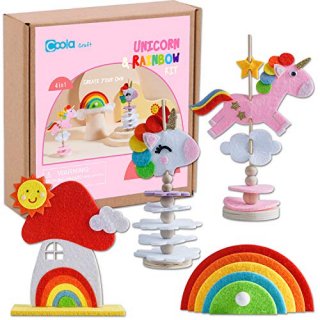 Craft Kit for Kids - DIY Felt Unicorn Rainbow Toys for Girls Educational Gifts F