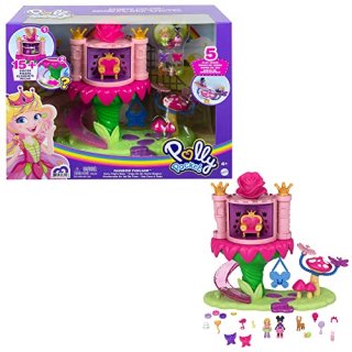 Polly Pocket Rainbow Funland Fairy Flight Ride Playset Polly & Friend Dolls 15 A