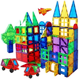 Magnet Building Tiles 130 Pcs 3D Toys Magnets Magnetic Blocks Set Preschool Toys