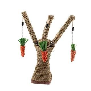 Hypeety Pet Rattan Grass Scratcher Climbing Tree Small Animal Climbing Tree Acti