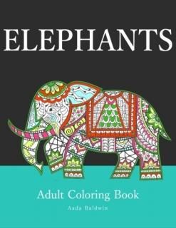 Elephants Adult Coloring Book
