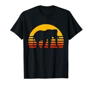 Elephant Retro Sunset Elephant Gift T-Shirt