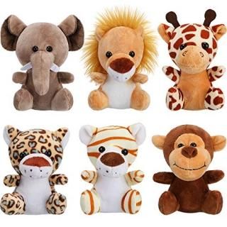 12 Pieces Mini Stuffed Forest Animals Jungle Animal Plush Toys in 4.8 Inch Cute 