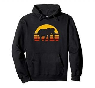 Elephant Retro Sunset Elephant Gift Pullover Hoodie