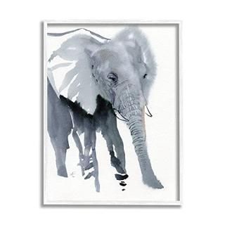 Stupell Industries Abstract Elephant March Grey Safari Animal Designed by Verbru