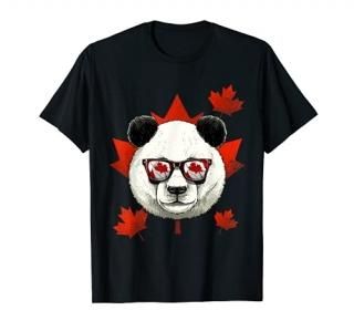 Canadian Panda Maple Leaf Patriotic Canada Flag T-Shirt