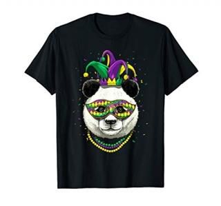 Panda Animal Lover Cute Mardi Gras Carnival Jester T-Shirt