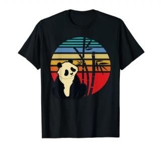 Cute Retro Sunset Panda T-Shirt
