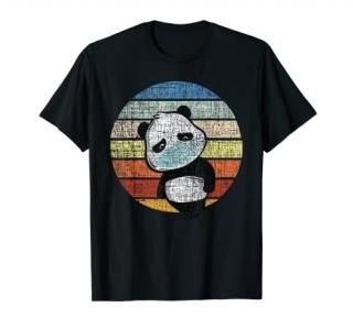 Retro Panda Bear With Mask T-Shirt