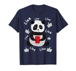 Retro Panda With Smartphone T-Shirt