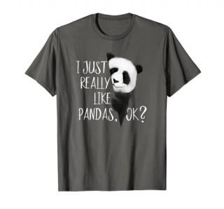 I Just Really Like Pandas OK Cute Watercolor Panda Art T-Shirt