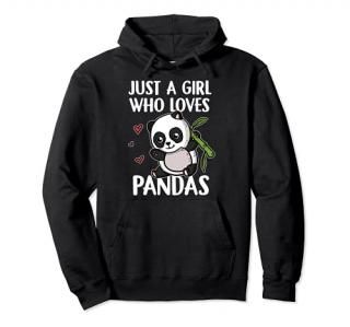 Just A Girl Who Loves Pandas Panda Bear Cute Panda Costume Pullover Hoodie