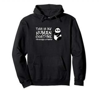 Panda This Is My Human Costume I'm Really A Panda Pullover Hoodie