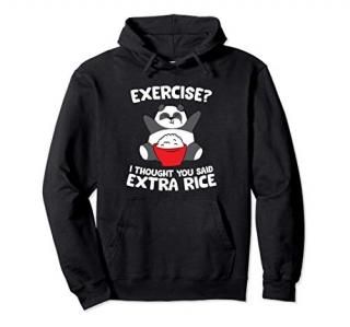 Funny Panda Exercise I Thought You Said Extra Rice Pandas Pullover Hoodie