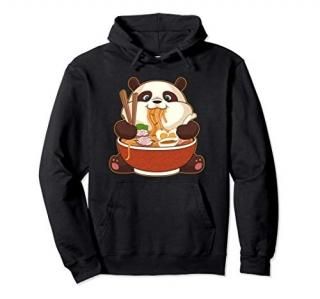 Kawaii Cute Anime Panda Otaku Japanese Ramen Noodles Gift Pullover Hoodie