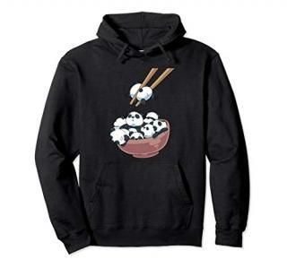 Japanese Panda Bears Ramen Noodle Bowl Pullover Hoodie