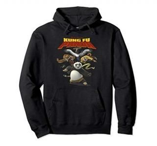 Kung Fu Panda Group Shot Action Portrait Movie Logo Pullover Hoodie