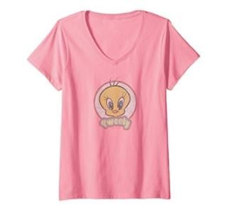 Womens Looney Tunes Retro Tweety V-Neck T-Shirt