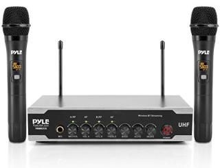 Portable Uhf Wireless Microphone System - Battery Operated Dual Bluetooth Cordle
