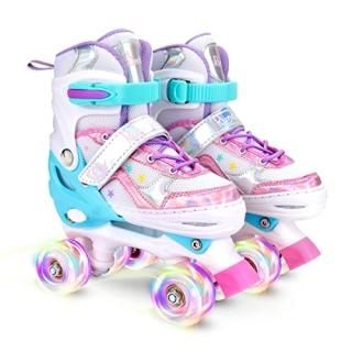 Runcinds Toddler Roller Skates for Girls Kids 4 Size Adjustable Kids Roller Skat