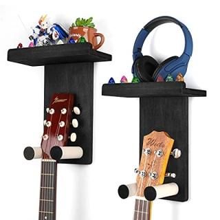 Keebofly Guitar Wall Hanger Guitar Wall Mount Holder Guitar Hanger Shelf with Pi