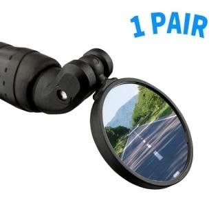 BriskMore Black Drop Bar Rearview Bike Mirror HD Wide View Convex Mirrors for Cy