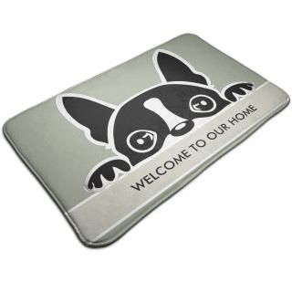Sheafenie Boston Terrier Welcome Rug Funny Front Door Mat Decor Non Slip Indoor 