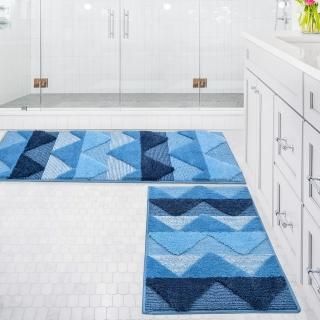 Bathroom Rugs and Mats Sets 2 Pieces Non-Slip Soft and Absorbent Microfiber Bath