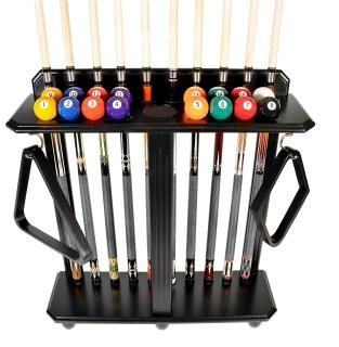 Iszy Billiards Pool Stick Rack - Cue Rack Only - Wood Floor Stand Holds 10 Pool 