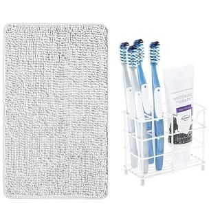 Gorilla Grip Chenille Bathroom Rug Mat and Toothbrush Holder Chenille Bathroom R