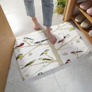 Prime Leader Bathroom Rug Shaggy Bath Mat Cartoon Tree Bird Hand Painting Doorma