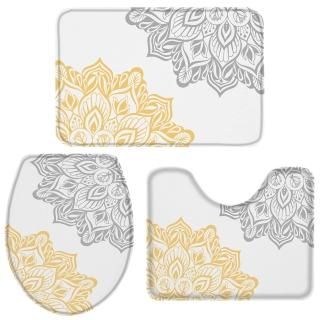 OneHoney Bathroom Rugs Set Blossom Art Dahlia Flowers Non-Slip Rug Water Absorbe