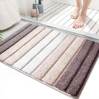 SiliPacks Bathroom Rugs 20x32 Non-Slip Microfiber Carpet Machine Washable Quick 
