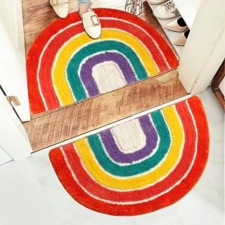 Rainbow Bathroom Mat Indoor Mat Microfiber Absorbent Doormat Floor Rug Soft Non-