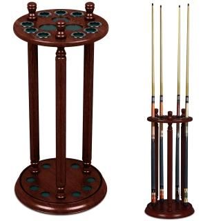 Cue Rack Only - Revolving 9 Pool - Billiard Stick Cue Rack - Stand Mahogany Fini