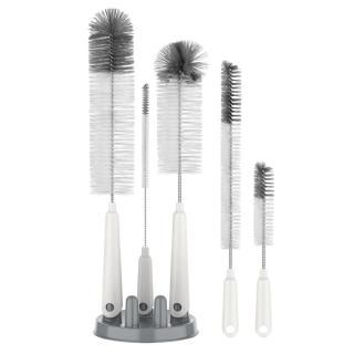MR.SIGA 5 Pack Bottle Brush Cleaning Set with Storage Holder Cleaning Brushes fo