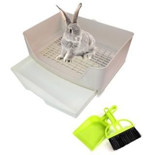 PINVNBY Large Rabbit Litter Box Bigger Pet Litter Pan Trainer with Drawer Corner