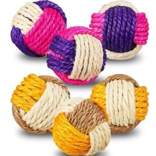 6 Pieces Cat Toy Ball Cat Sisal Ball Interactive Cat Ball Cat Rolling Ball Scrat
