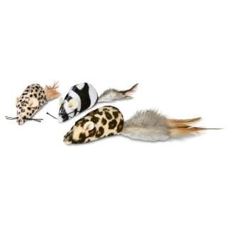 Petco Brand - Leaps & Bounds Safari Mice Cat Toys with Catnip Pack of 3 5 in Ass