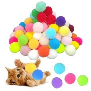 100 Pieces Cat Balls Cat Toys Cat Pom Pom Balls Cat Puff Balls Indoor Cats Inter