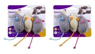 SmartyKat Skitter Critters Cat Toy Catnip Mice 6-Pack