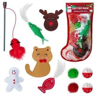 Lepawit Cat Christmas Stocking 10 Pack Christmas Cat Toys Set for Indoor Cats In
