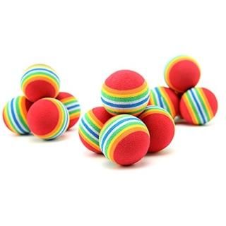 NUOMI 12pcs Sponge Ball Cat Toy Soft Foam Rainbow Play Balls Interactive Kittens