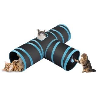 CO-Z 3 Way Cat Rabbit Tunnel Tube Collapsible Crinkle Pet Tunnels Cats Accessori