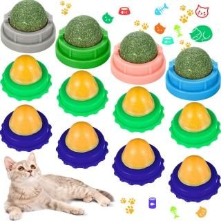 Skylety 12 Pieces Catnip Balls for Cats Wall and Cat Snacks Candy Silvervine Cat