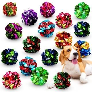 Meric 14-Pack Puppy Mylar Crinkle Balls Multicolored Slim Down Chubby Puppy Grea